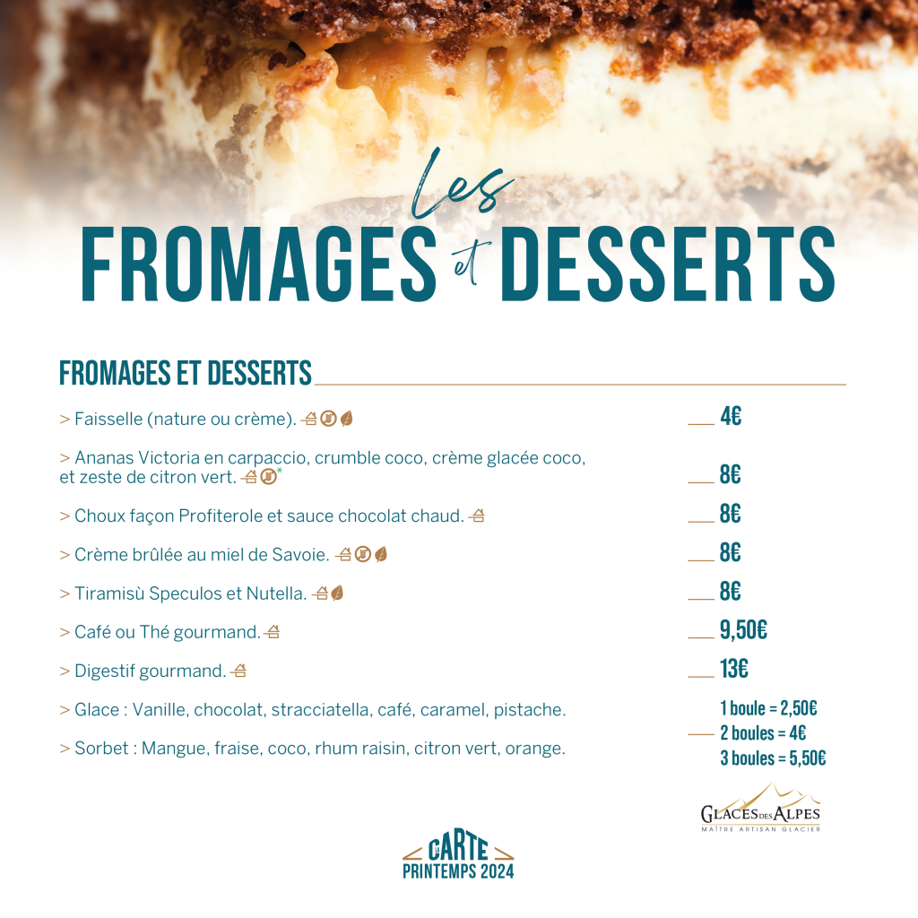 Fromages Desserts Automne 2021